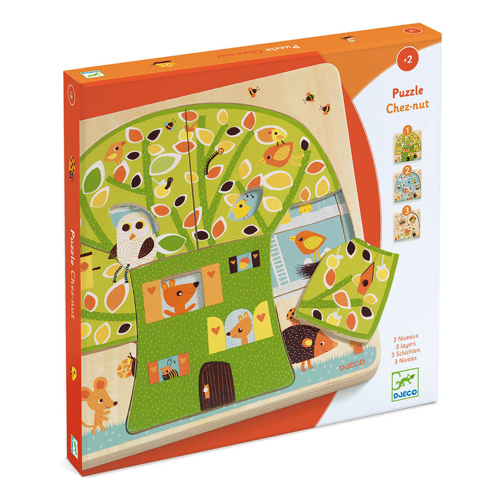 Chez Nut 3 Layer Wooden Puzzle by Djeco