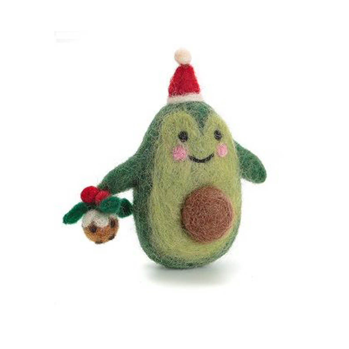 Christmas Avocado Felt Hanging Tree Decoration by Amica