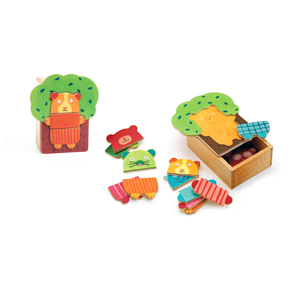 Arbra Doudou Cuddly Tree Wooden Puzzle Box by Djeco