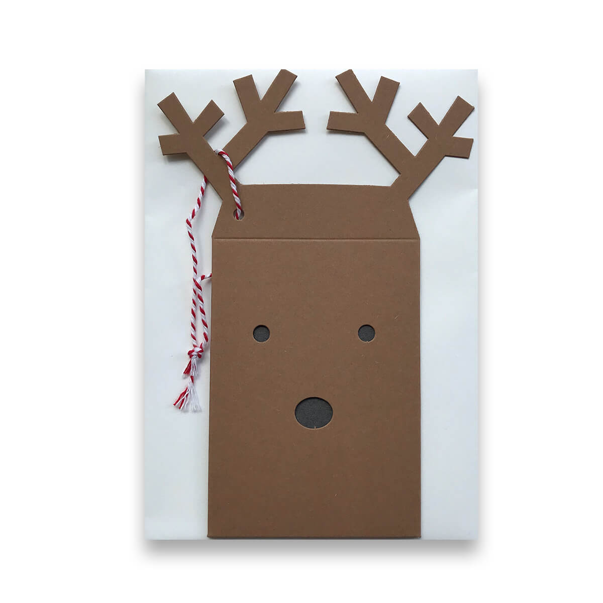 Reindeer Envelope Gift Tag / Greetings Card by Cut&Make
