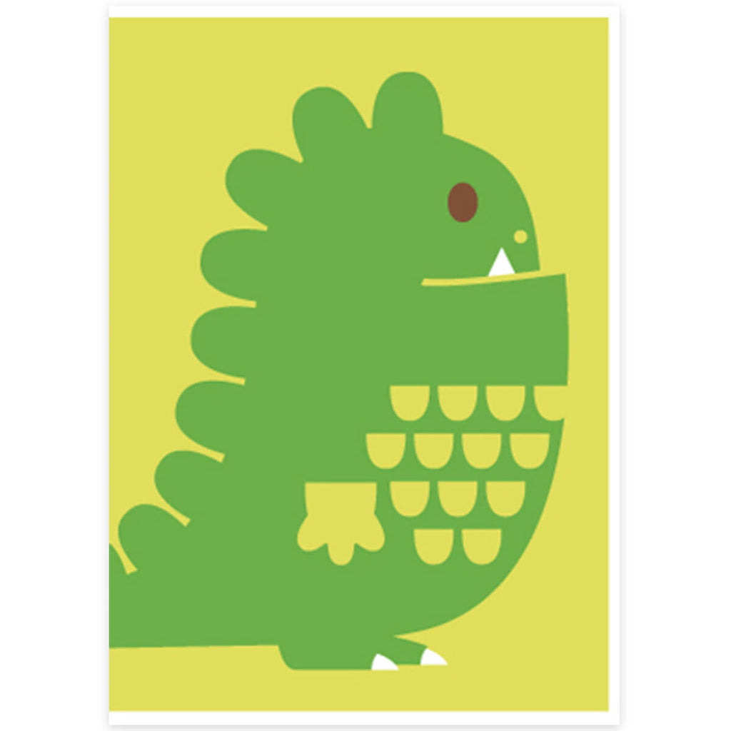 Dino Greetings Card by Dicky Bird
