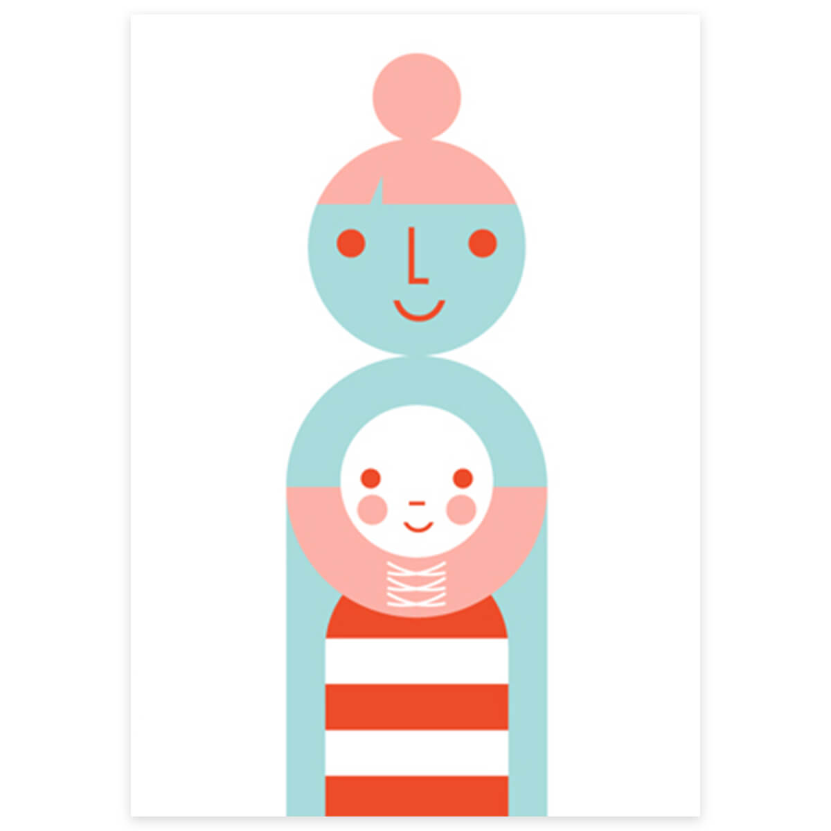 Mother And Child Greetings Card by Dicky Bird