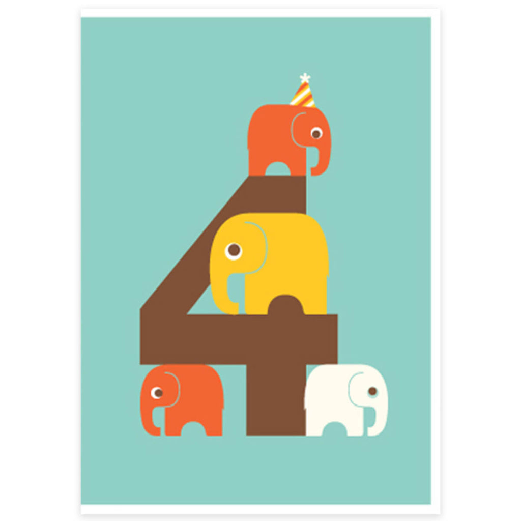 Elephants Greetings Card by Dicky Bird