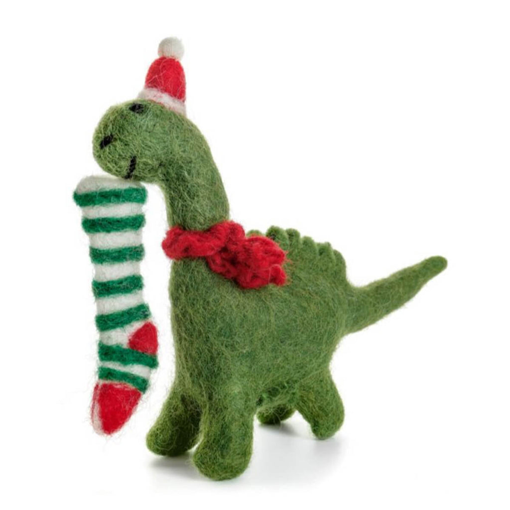 Diplodocus with Stocking Felt Tree Decoration by Amica