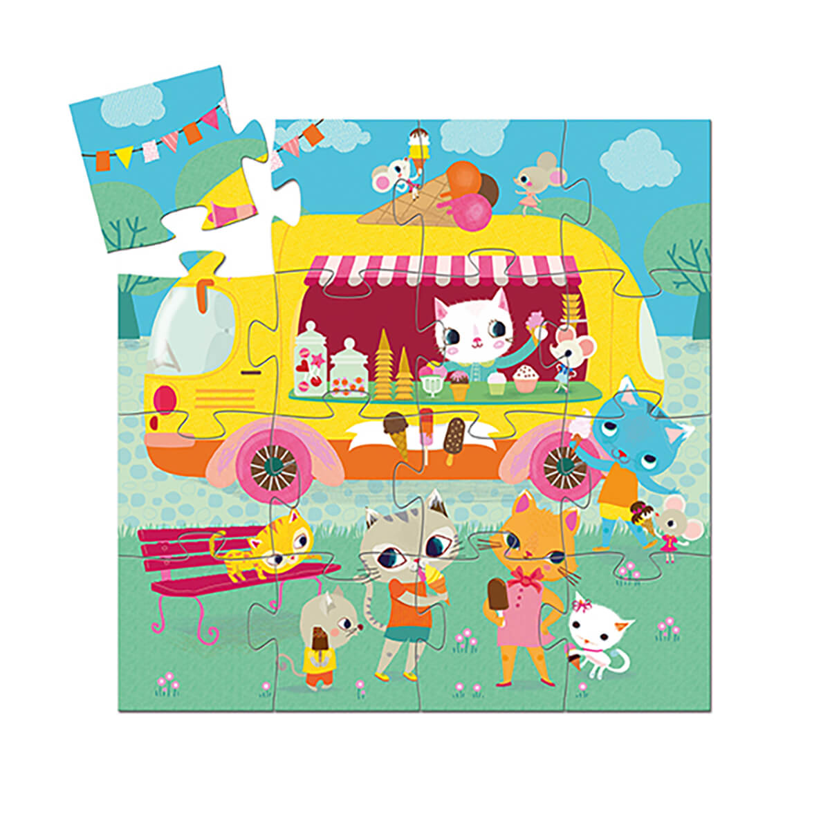 Ice Cream Truck 16 Piece Jigsaw Puzzle by Djeco