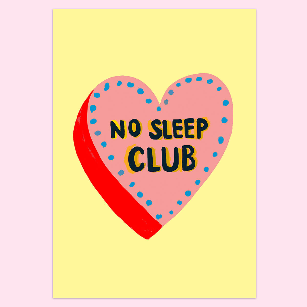 No Sleep Club Greetings Card by Eleanor Bowmer Junior Edition