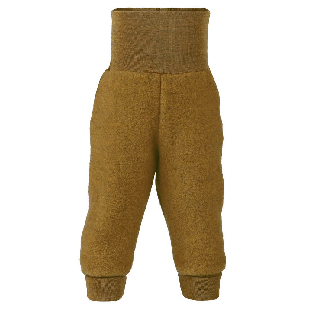 Wool Fleece Baby Pants with Waistband in Saffron Melange by Engel