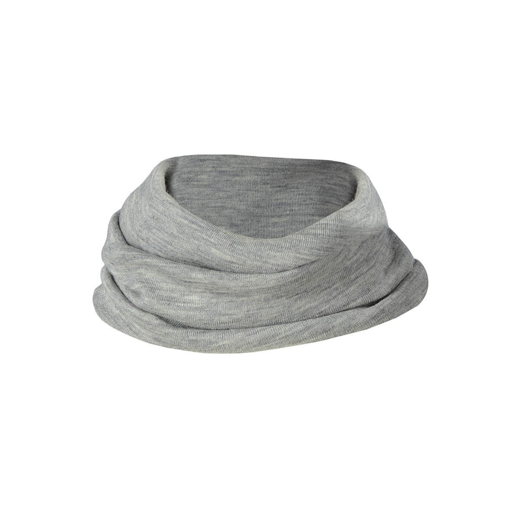 Wool / Silk Kids Loop Scarf in Light Grey Melange by Engel