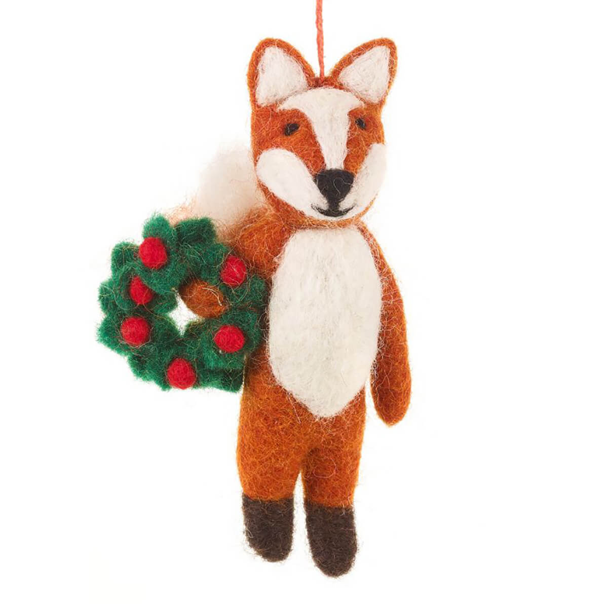 Finley The Festive Fox Hanging Tree Decoration by Felt So Good