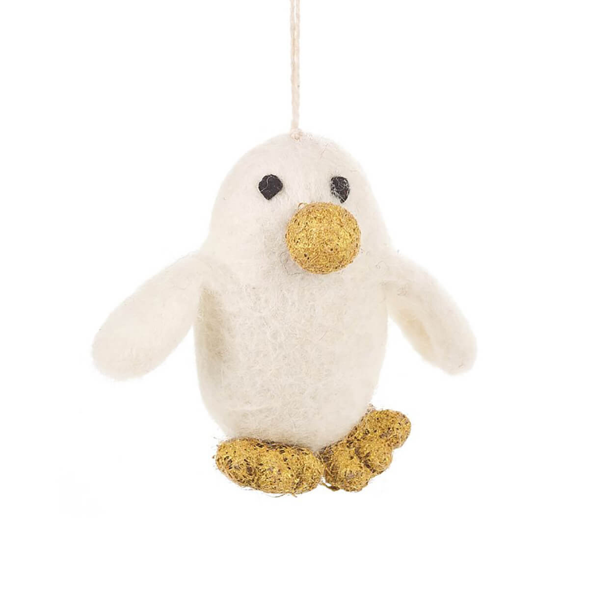 Golden Penguin Tree Decoration by Felt So Good
