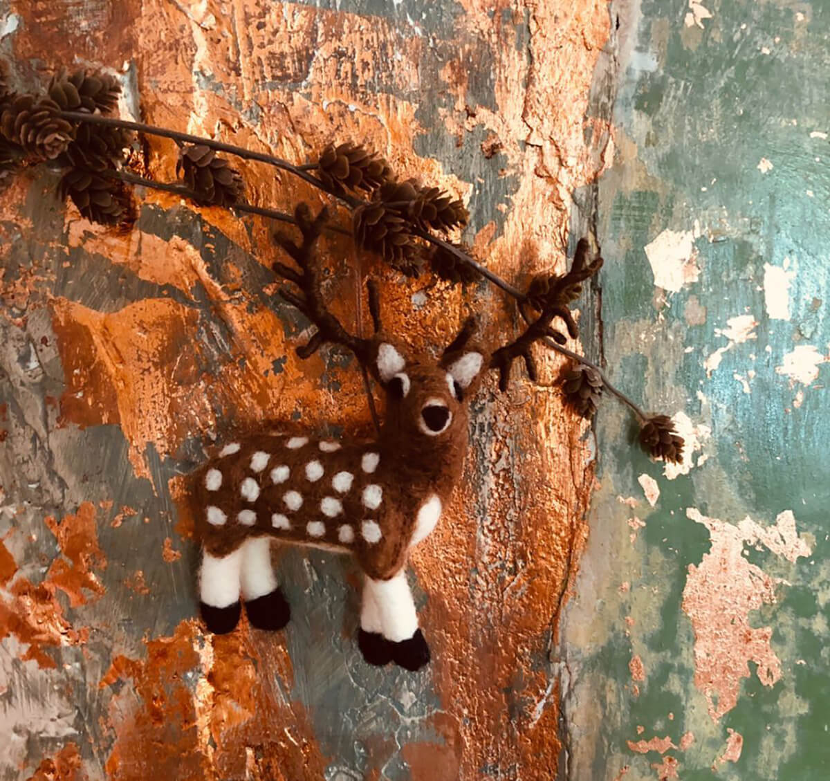 Reindeer Stag Hanging Christmas Decoration by Felt So Good
