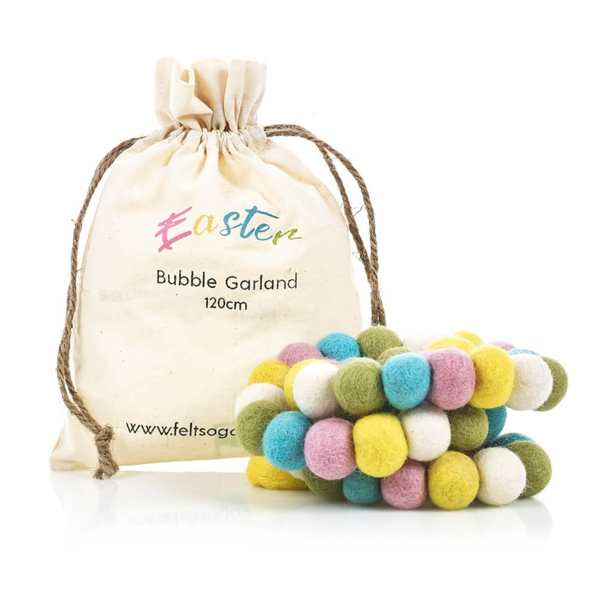Handmade Biodegradable Felt Easter Bubble Garland Home Decoration by Felt So Good