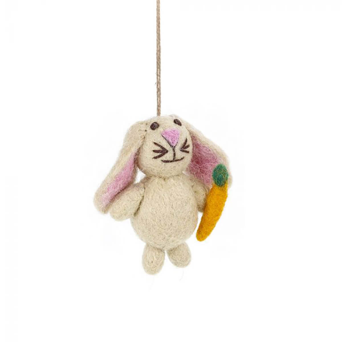 Handmade Felt Mini Easter Bunny Hanging Decoration by Felt So Good