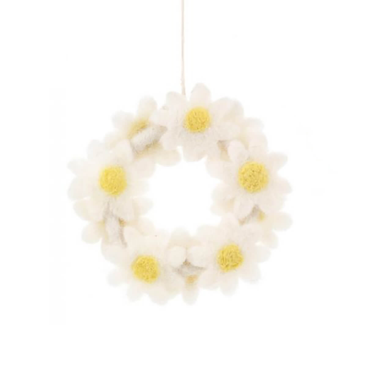 Handmade Hanging Felt Mini Floral Wreath Easter Decoration by Felt So Good