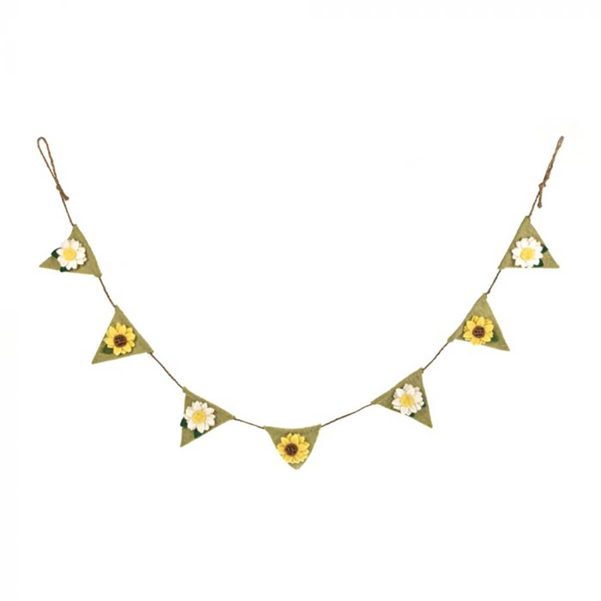 Handmade Felt Springtime Sunflower & Daisy Bunting Decoration by Felt So Good