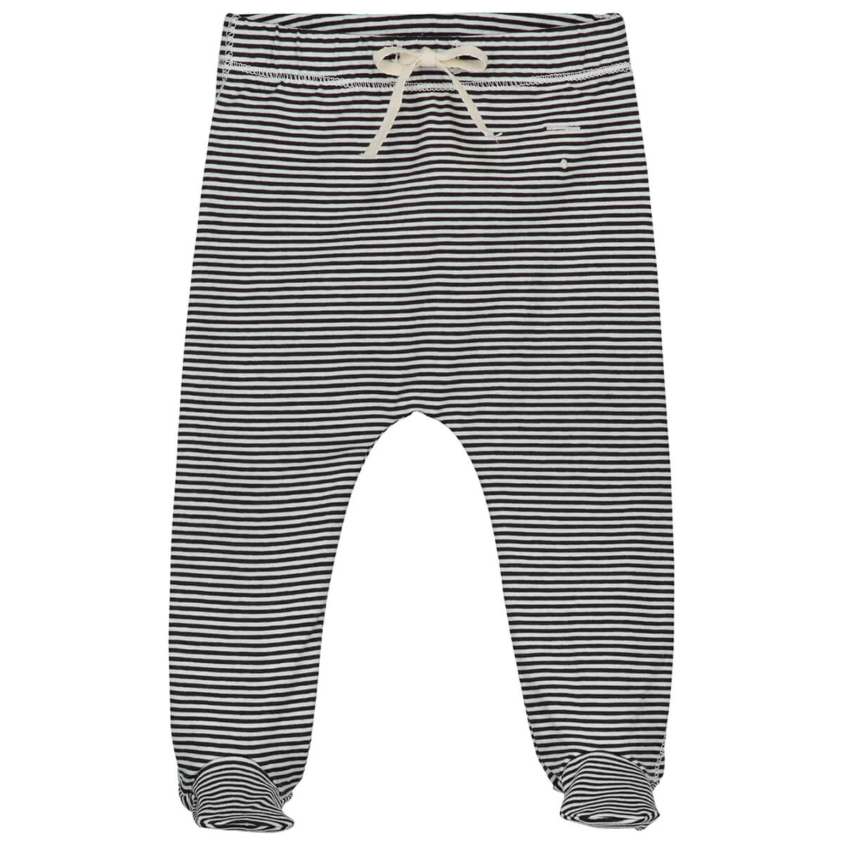 Striped Baby Footies in Nearly Black by Gray Label