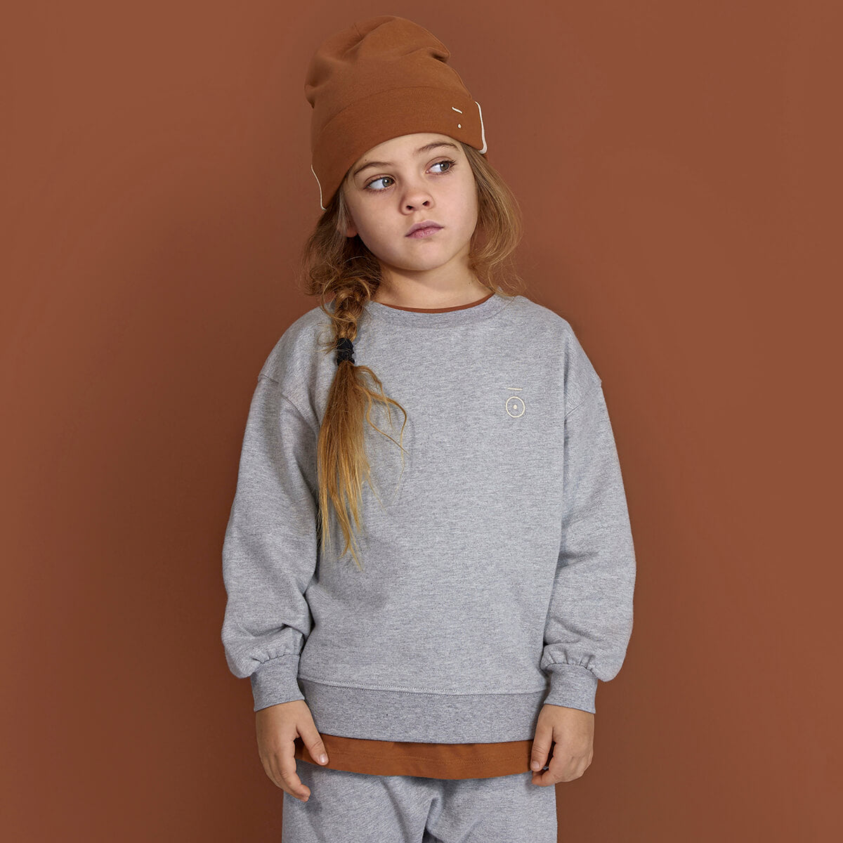 Dropped Shoulder Sweater in Grey Melange by Gray Label