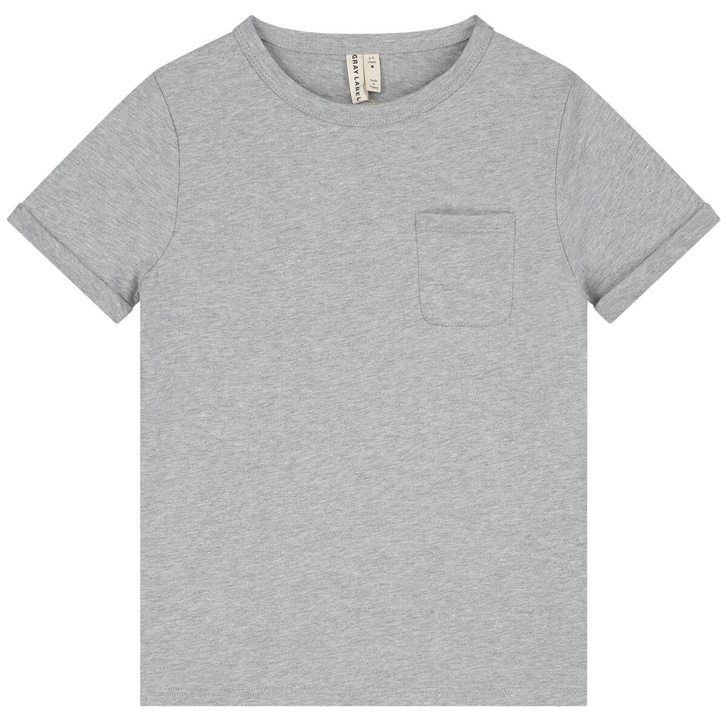 Short Sleeve Pocket T Shirt in Grey Melange by Gray Label