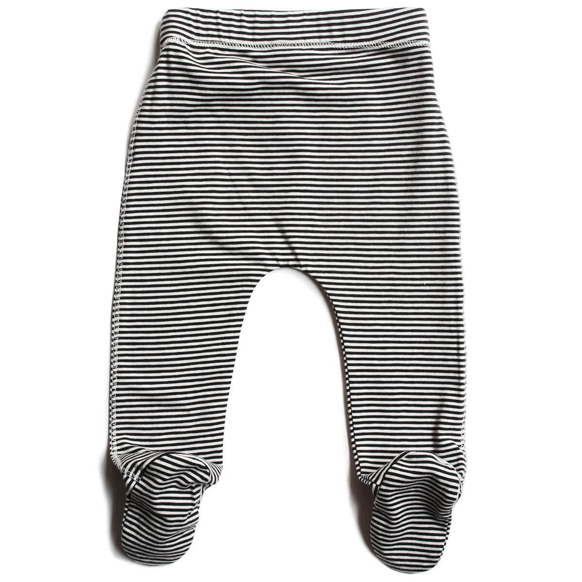 Striped Baby Footies in Nearly Black by Gray Label