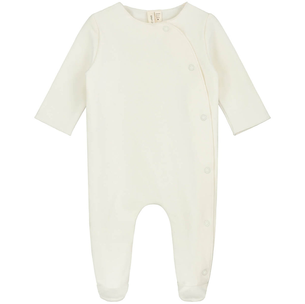 Newborn Suit With Snaps in Cream by Gray Label