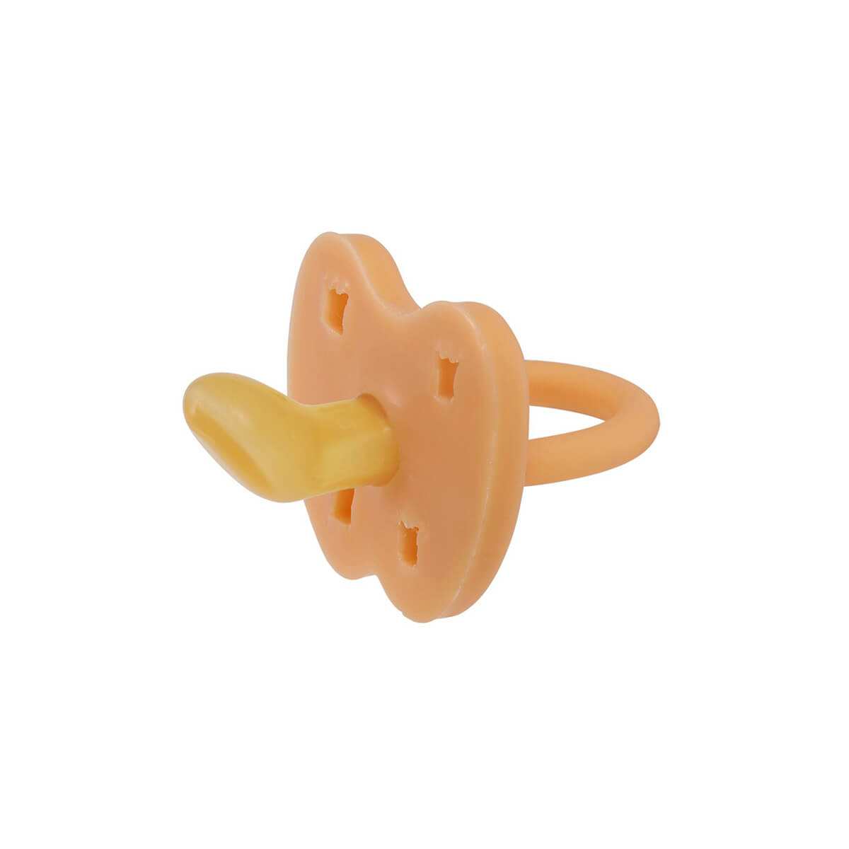 Orthodontic Natural Coloured Rubber Pacifier in Cantaloupe by Hevea