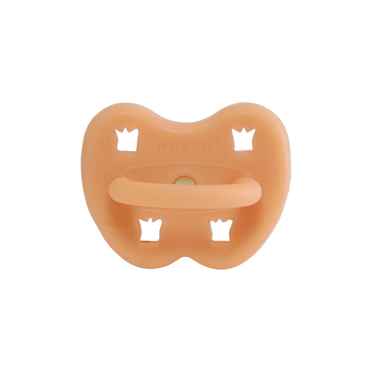 Orthodontic Natural Coloured Rubber Pacifier in Cantaloupe by Hevea