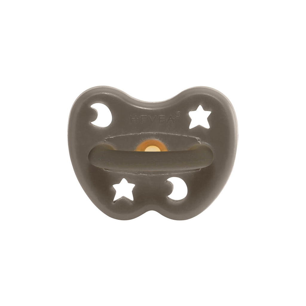 Orthodontic Natural Coloured Rubber Pacifier in Shitake Grey by Hevea
