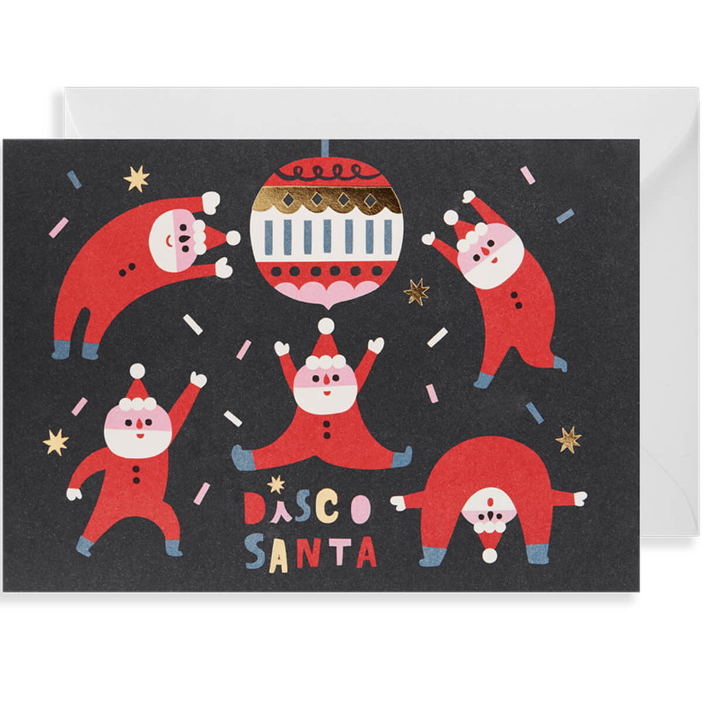Disco Santa Christmas Greetings Card by Hsinping Pan for Lagom Design