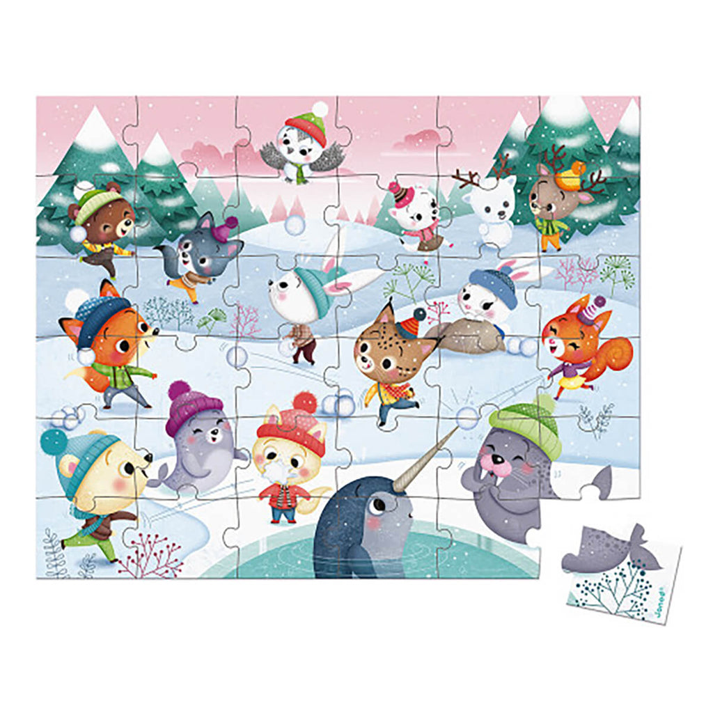 Snow Party 36 Piece Jigsaw Puzzle In Carry Case by Janod