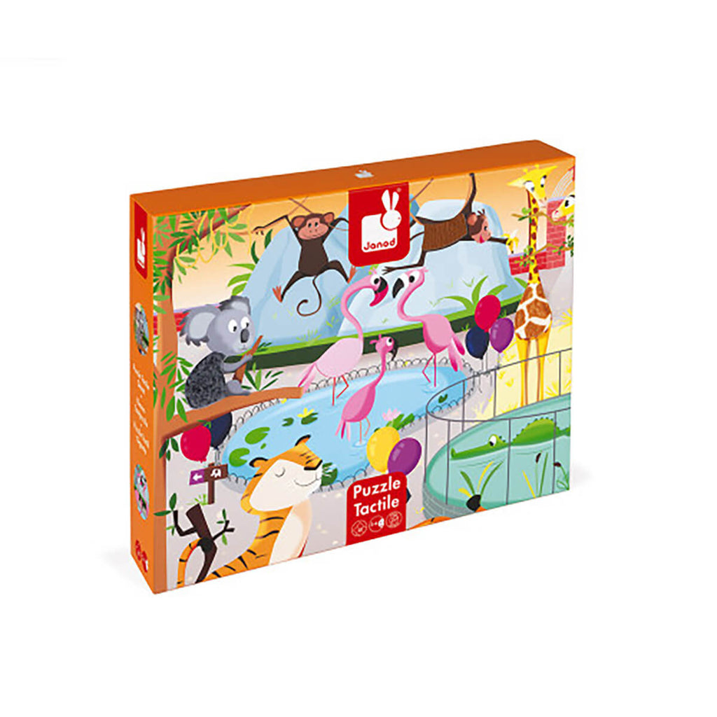 A Day at The Zoo 20 Piece Tactile Jigsaw Puzzle by Janod