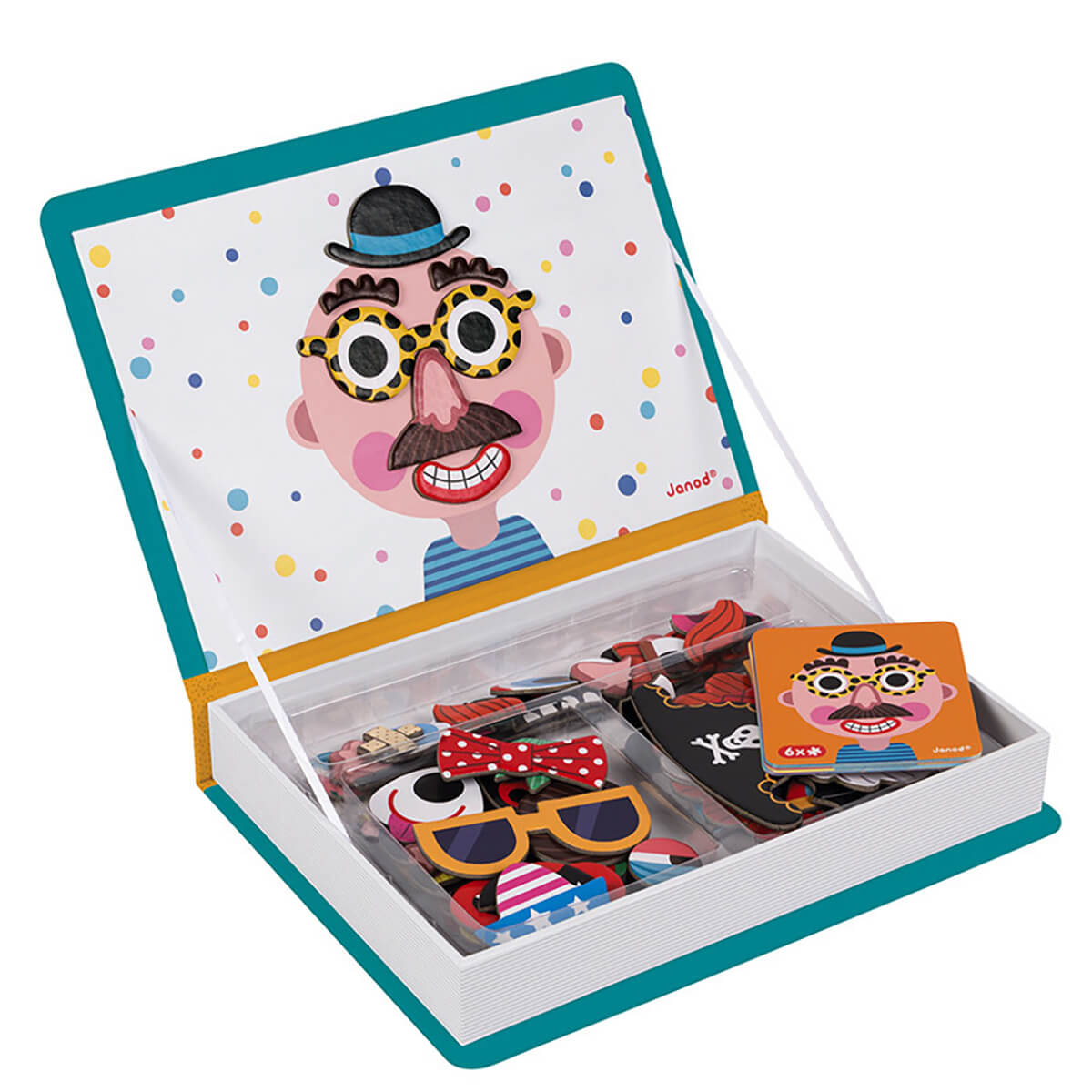 Boy's Crazy Faces Magneti Book by Janod