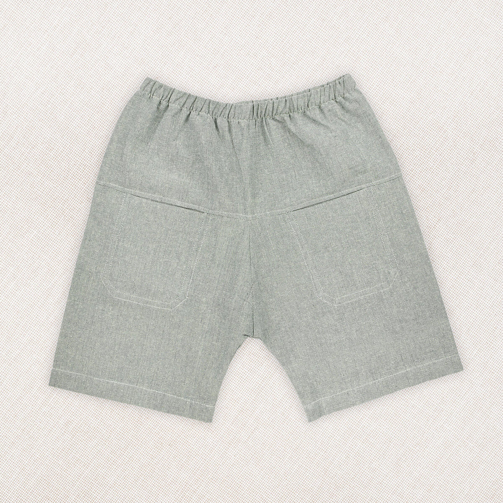 Eole Shorts in Turquoise Chambray by Ketiketa