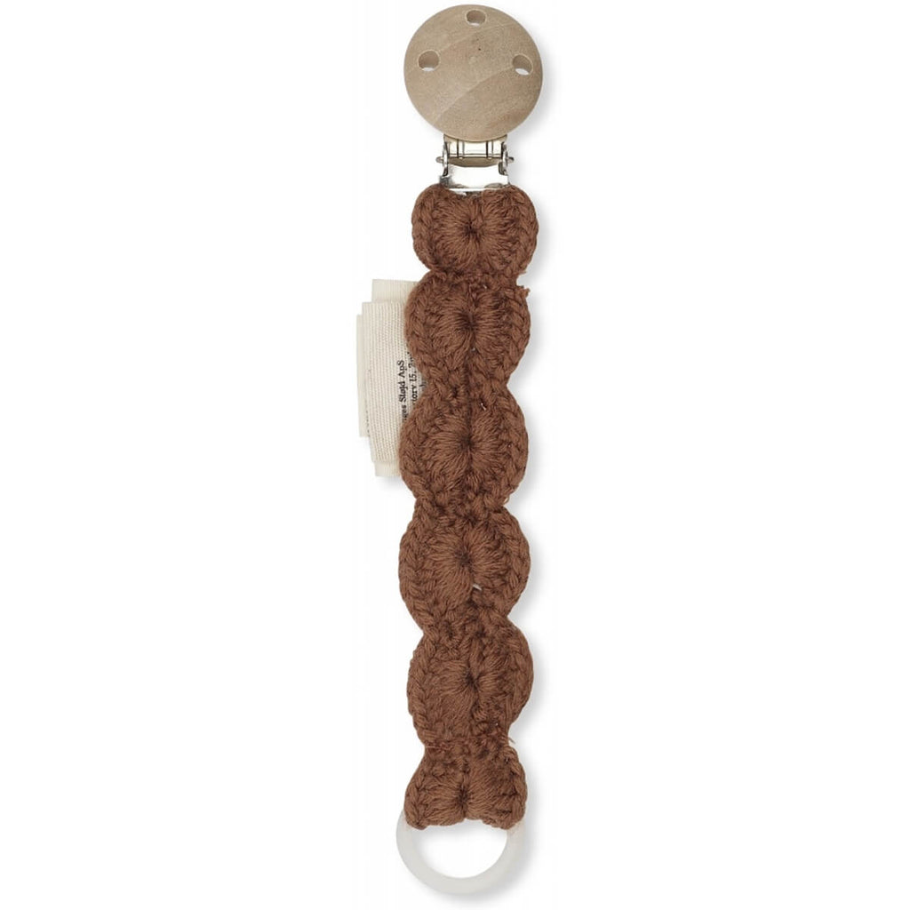 Knitted Pacifier Strap In Toffee by Konges Sløjd