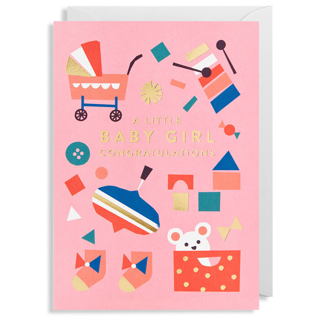 Baby Girl Greetings Card by Ekaterina Trukan for Lagom Design