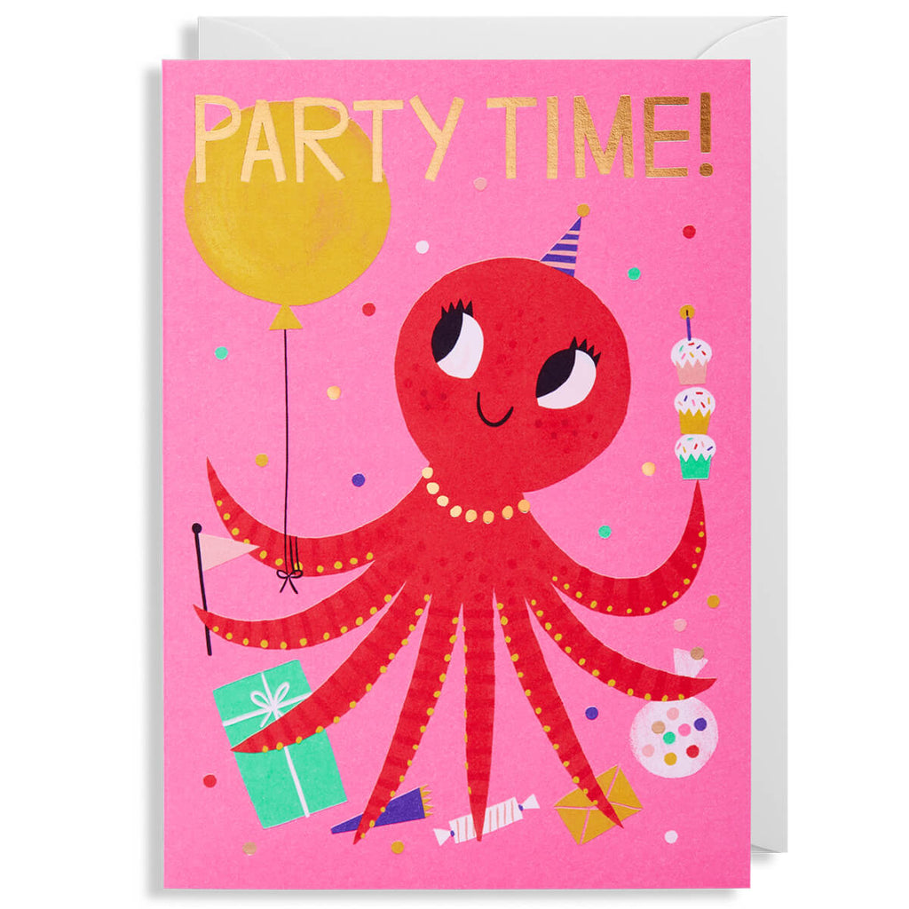 Party Time Octopus Greetings Card by Allison Black for Lagom Design