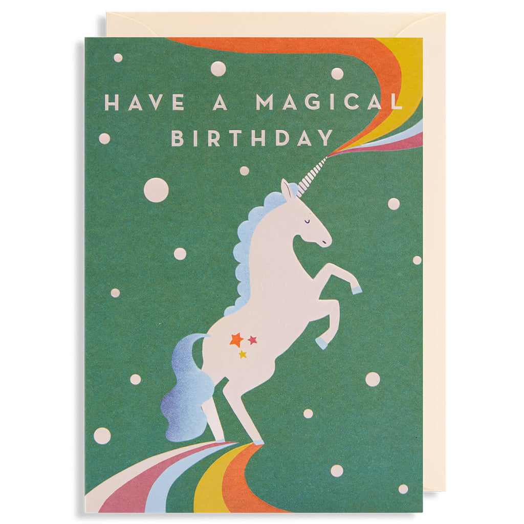 Have A Magical Birthday Unicorn Greetings Card by Naomi Wilkinson for Lagom Design