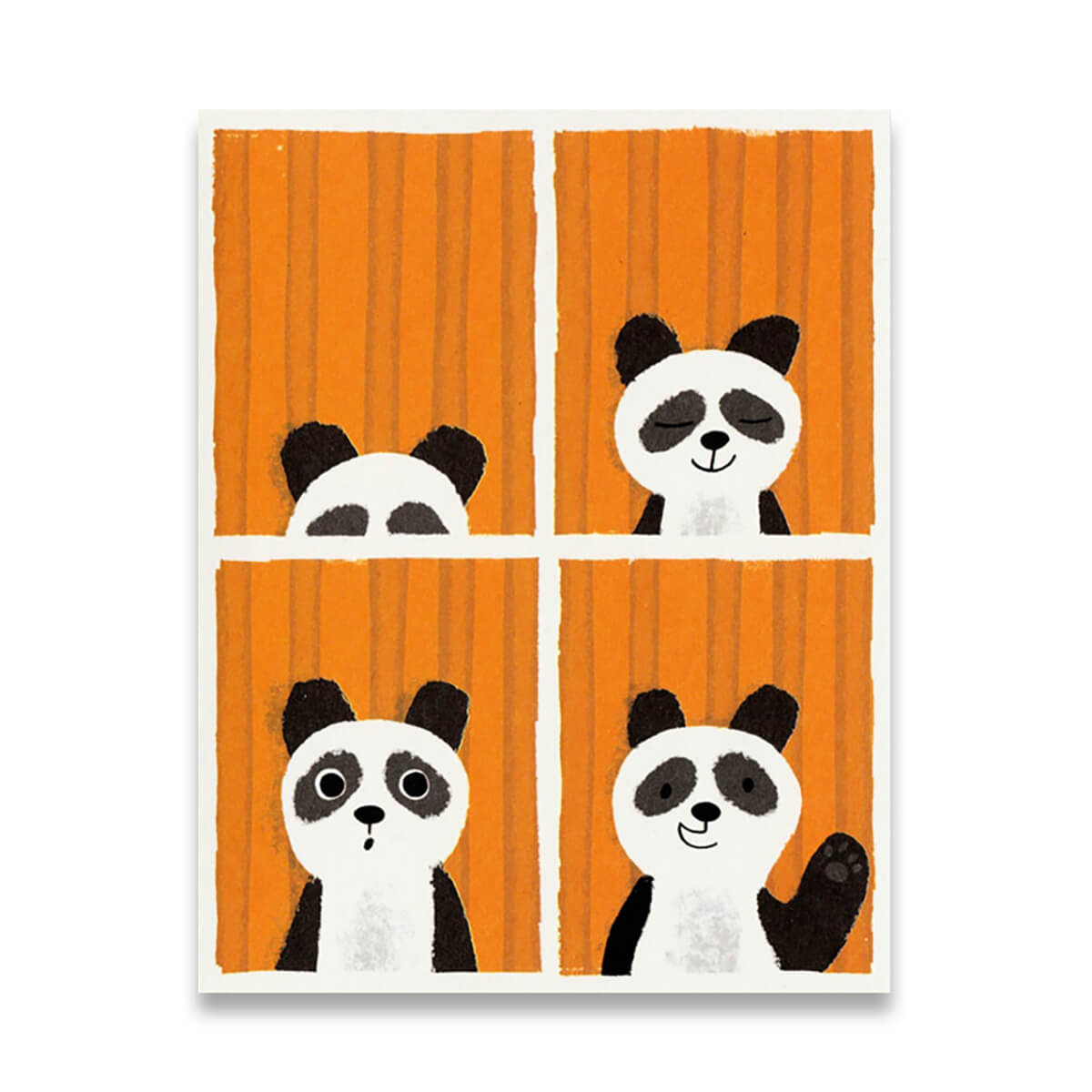 Panda Passport Mini Greetings Card by Lisa Jones Studio