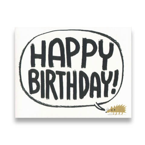 Happy Birthday Hedgehog Mini Greetings Card by Lisa Jones Studio