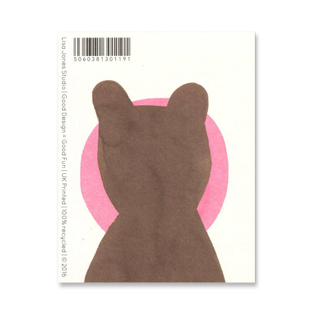 Bubblegum Bear Mini Greetings Card by Lisa Jones Studio