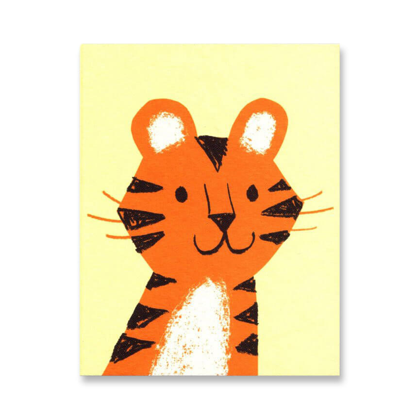 Tiger Mini Greetings Card by Lisa Jones Studio
