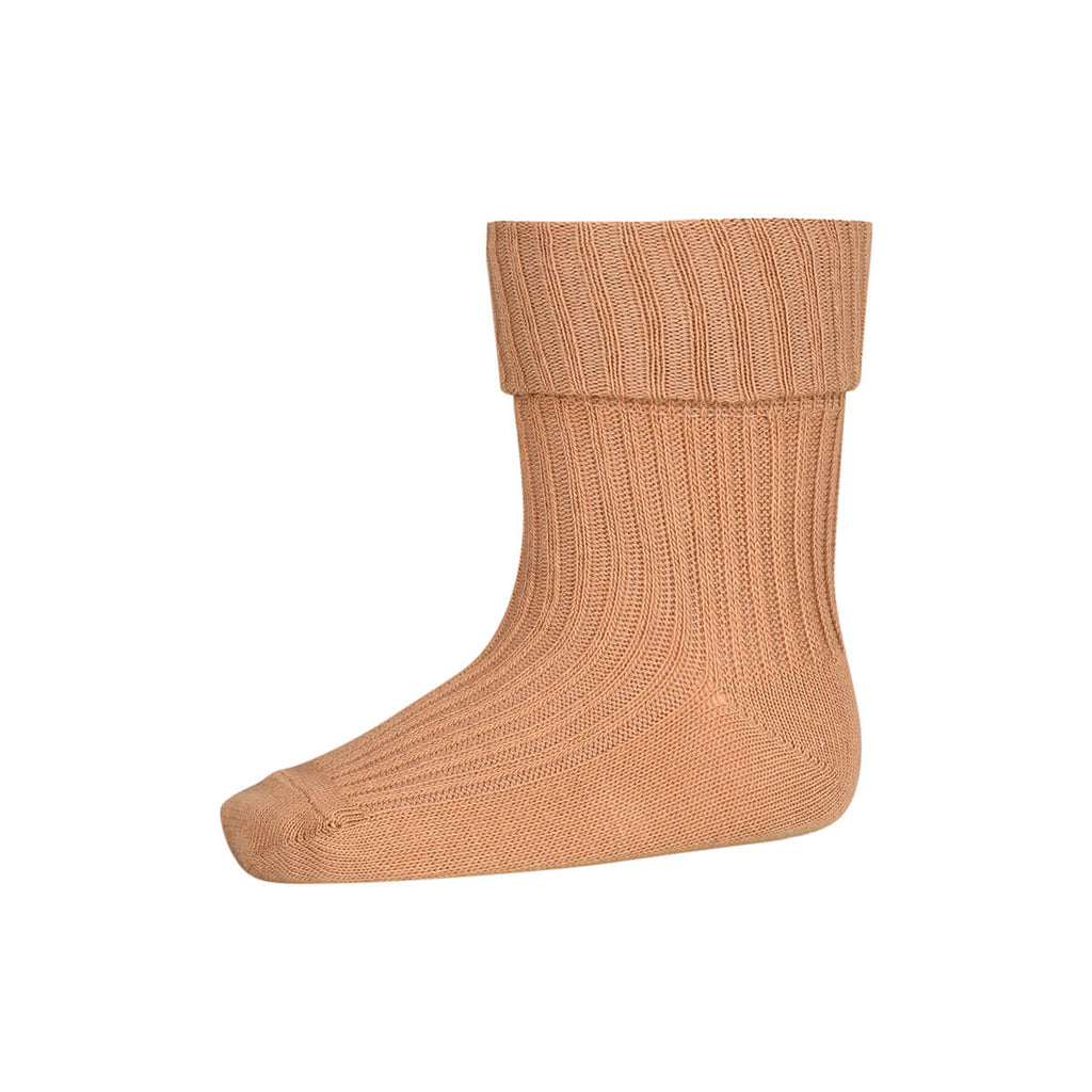 Cotton Rib Ankle Socks in Apple Cinnamon by MP Denmark