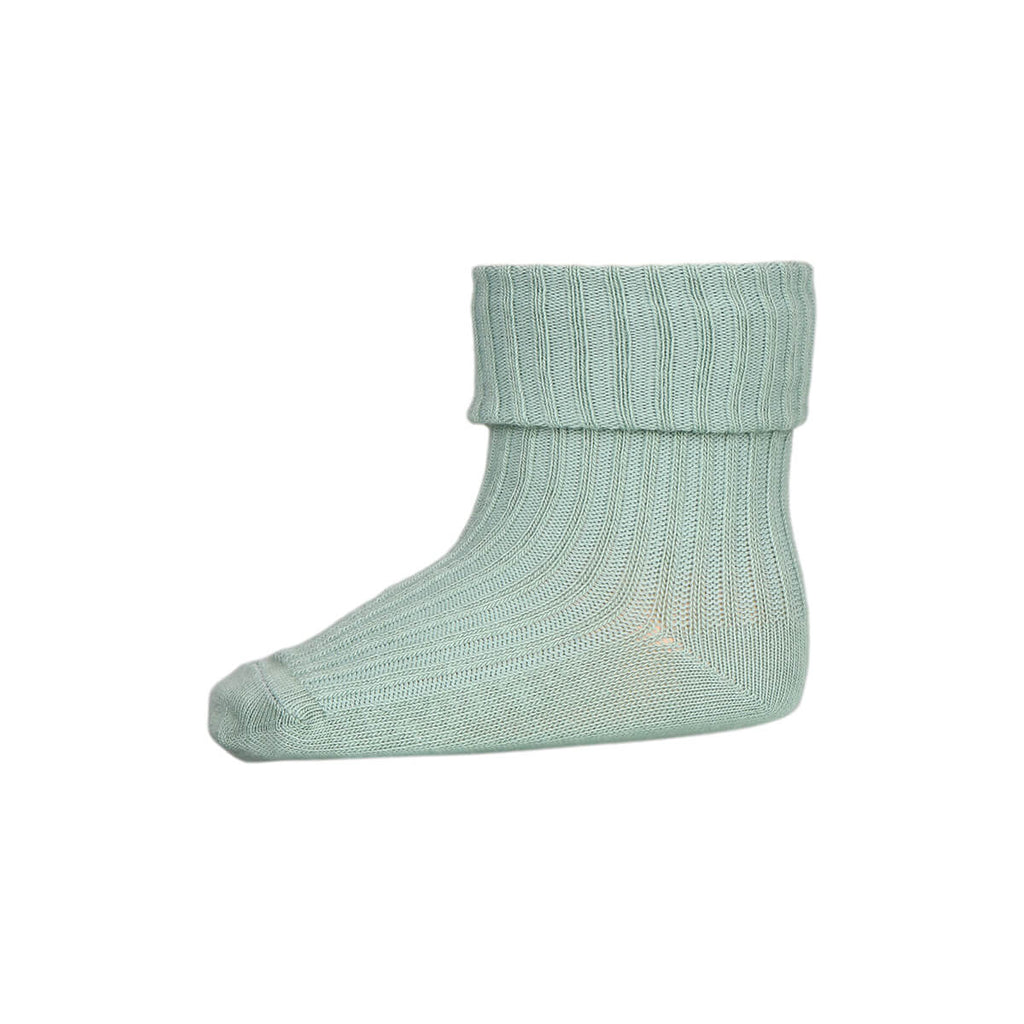 Cotton Rib Ankle Socks in Granite Green by MP Denmark