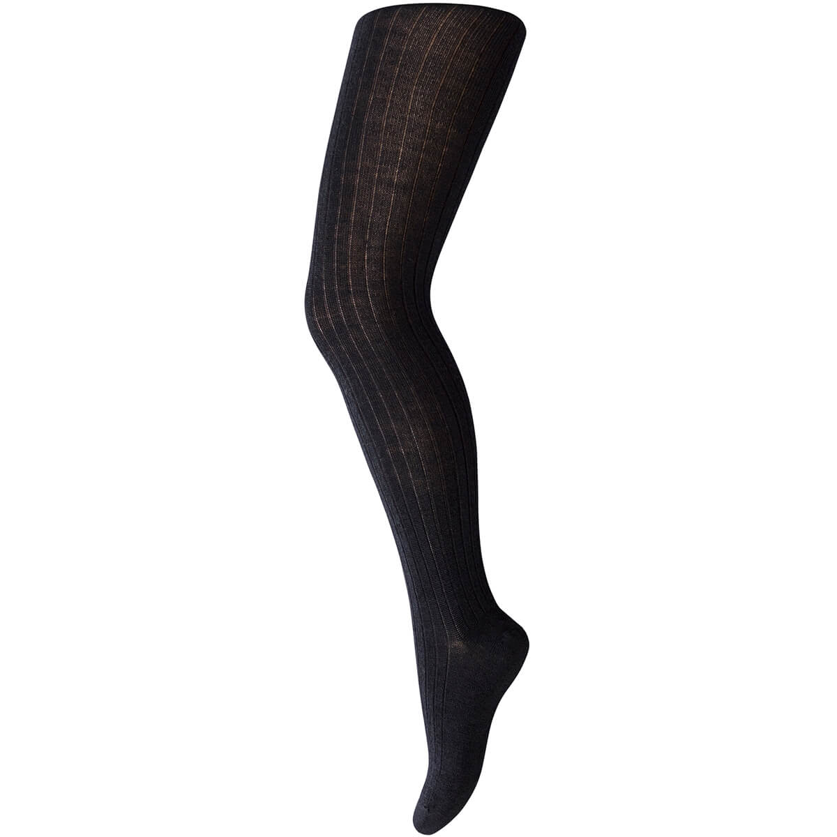 Wool Rib Tights in Black MP Denmark