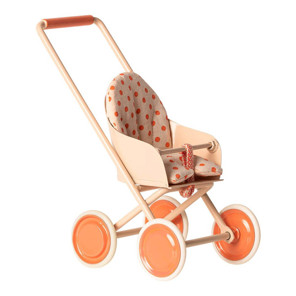 Baby Mouse / Bunny Stroller (Micro) in Soft Coral by Maileg