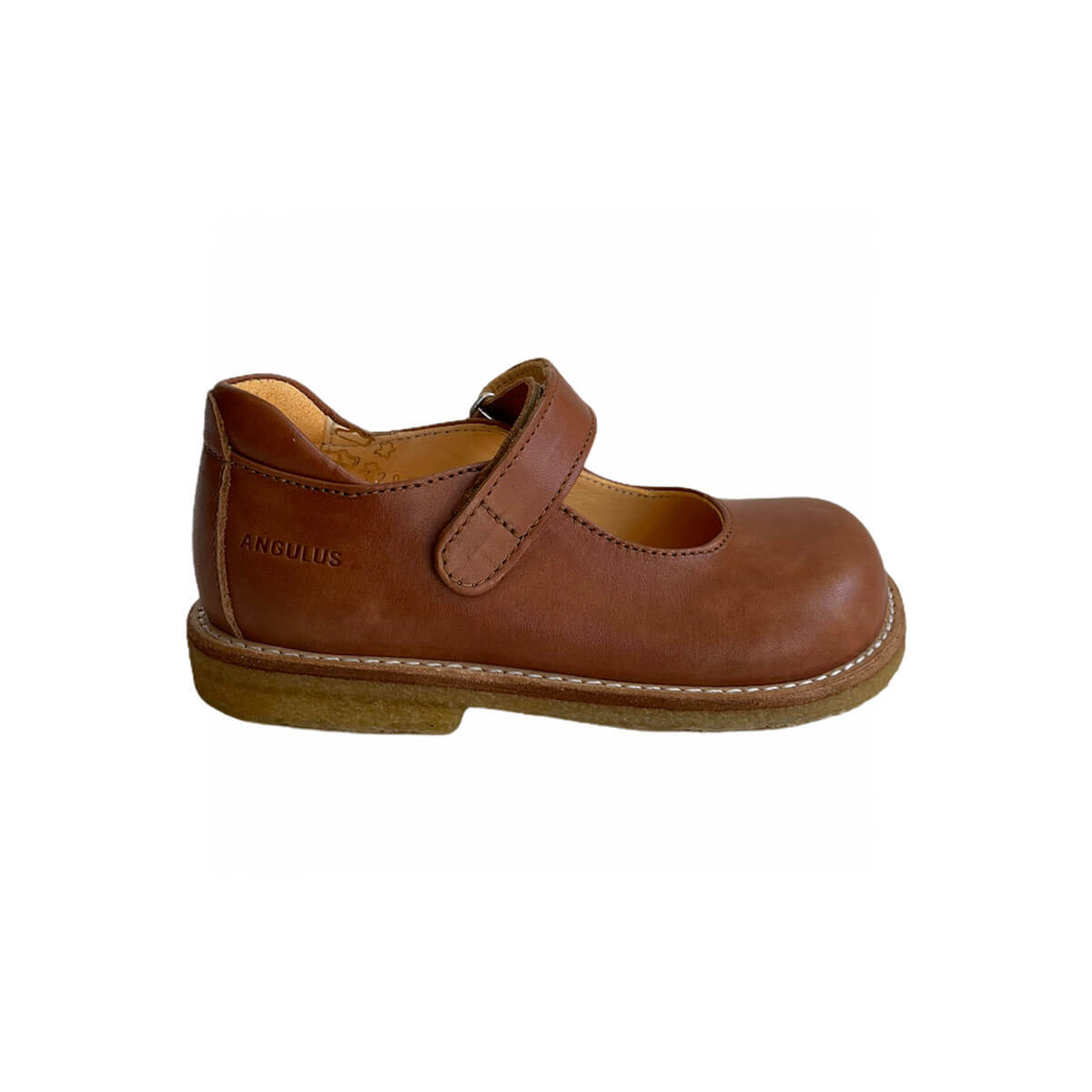 Mary Janes in Tan (Wide Fit) by Angulus