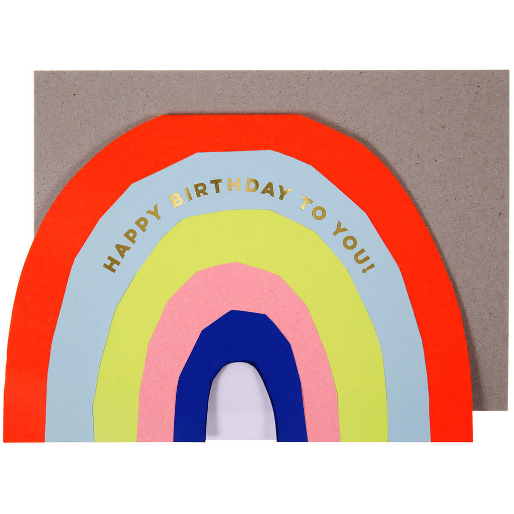 Neon Rainbow Birthday Greetings Card by Meri Meri