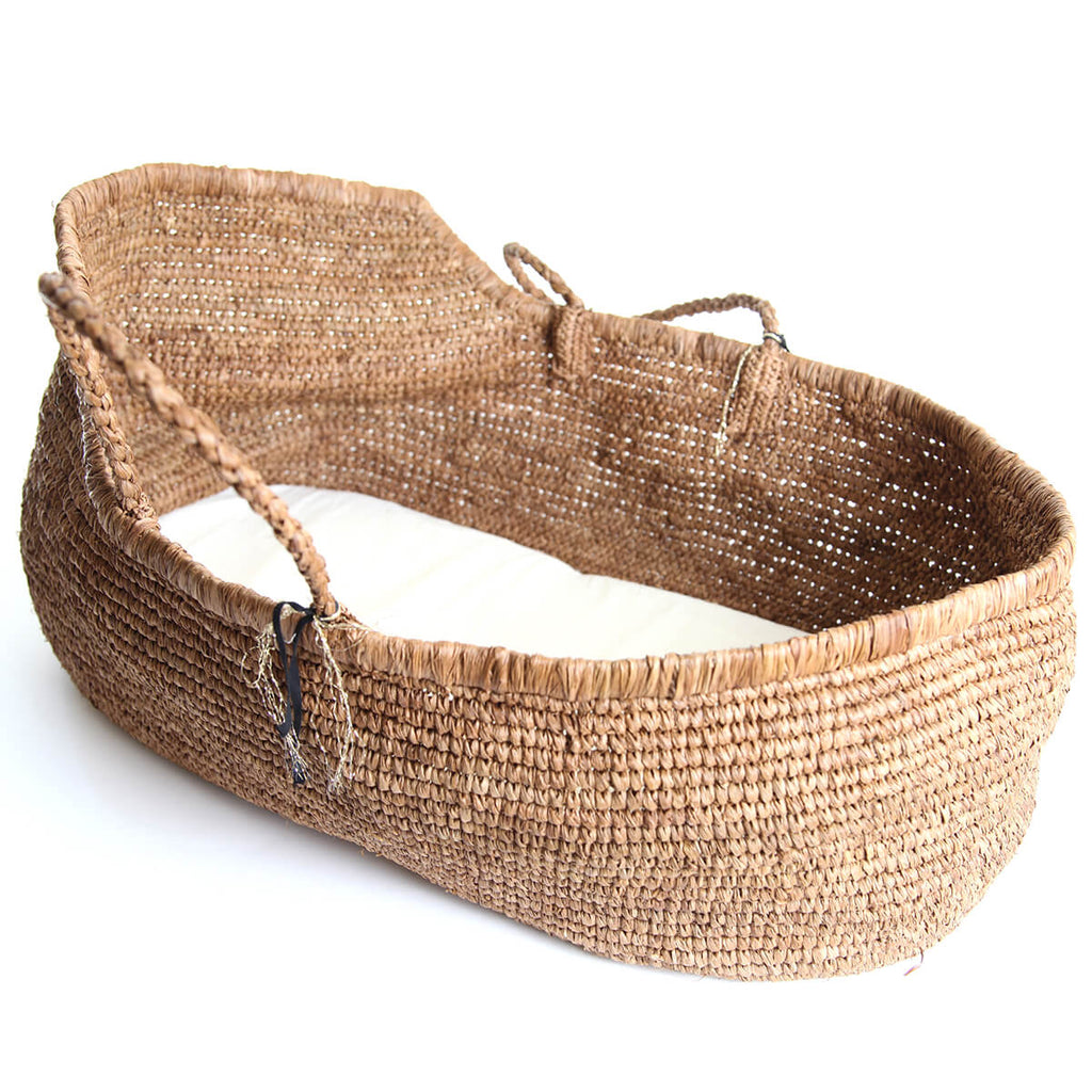 Handmade Moses Basket in Natural by Noro - BACK IN STOCK