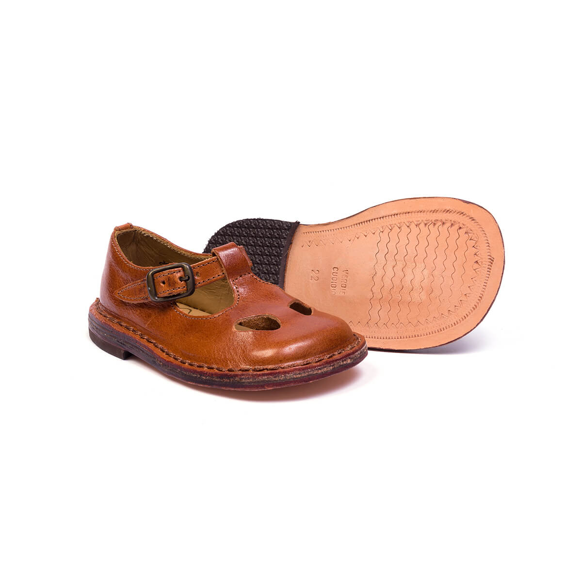 Bruno Cut Out Sandals in Vachetta Lux Cuoio by PèPè