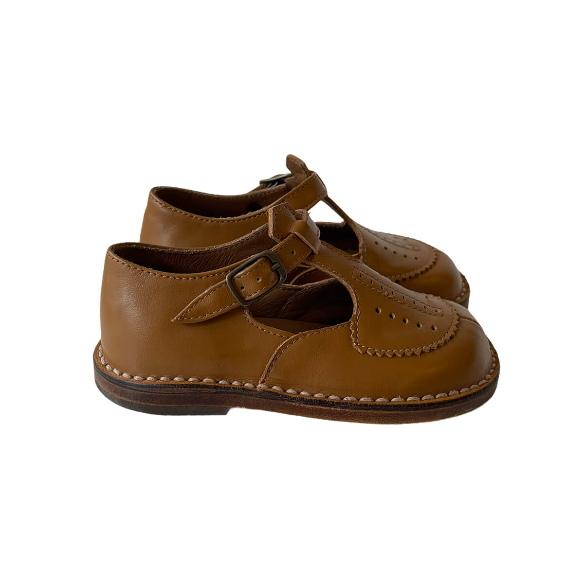 Laura Perforated Sandals in Heritage Tan by PèPè