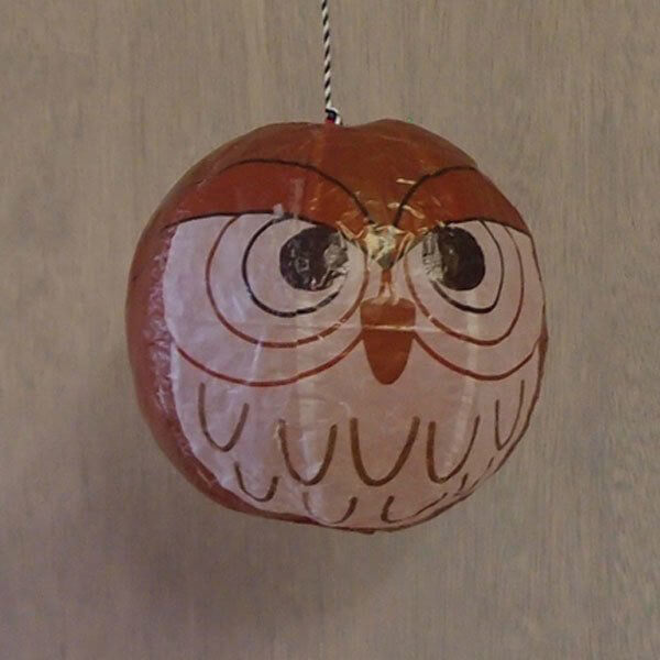 Owl Japanese Paper Balloon Greetings Card by Petra Boase